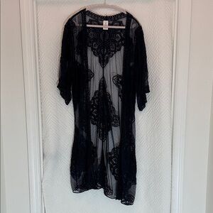 Sheer Navy Lace Kimono Cardigan